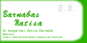 barnabas matisa business card